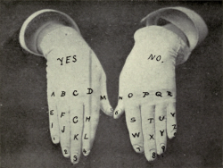 nemfrog:  Gloves worn by sightless deaf people that allow them to communicate. Talking gloves for the deaf and blind; their value to men injured in the present war. 1917. 