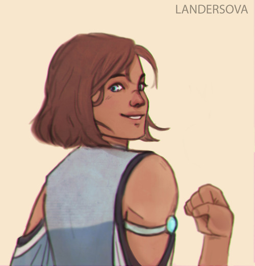 korrasamiturf: kougamishinyas: little korra drawing  She’s the best