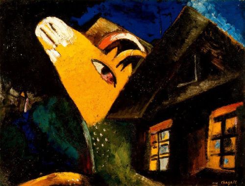 artist-chagall: The cowshed, 1917, Marc Chagall www.wikiart.org/en/marc-chagall/the-cowshed-