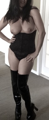 Findingmeafter40:  Thigh High/Thong Thursday…Do Thigh High Boots Count?  Patent
