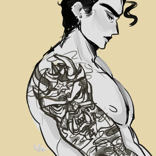 aifozu:Tattooed Joot~ By now, when I’ll draw him and I show his arms, he’ll got thoses tattoos !