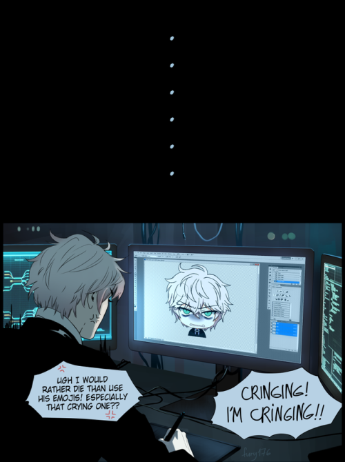 fury176 - y'all i think about dark!saeran drawing emojis every...