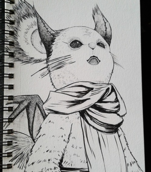 chaoticrice: Inktober Day 4 Theme: FFXII Day 4: The Sandsea Moogle I swear I drew most of this yeste
