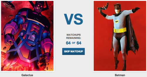 collegehumor:  Who Would Win in a Fight? [Click to start voting] And be sure to send us your toughest one and we’ll RB to help crowdsource the answer.