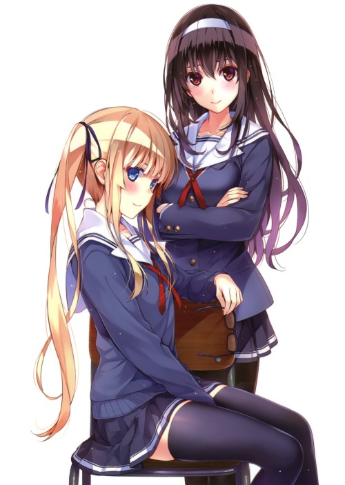 misaki kurehito saenai heroine no sodatekata kasumigaoka utaha sawamura spencer eriri detexted megane pantyhose photoshop seifuku thighhighs | #345303 | yande.re