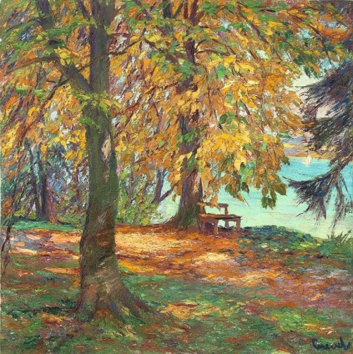 Autumn Landscape   -   Edward CucuelAmerican 1875-1954Impressionism
