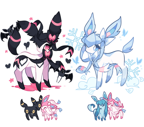 charamells:  Some eeveelution fusions  