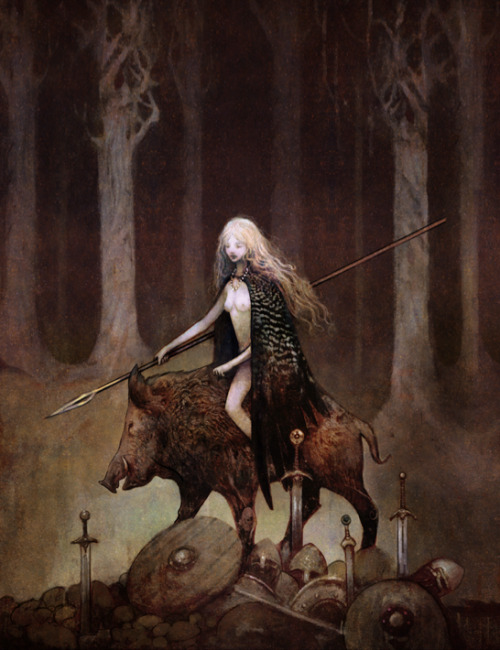 redlipstickresurrected:  Seb-M aka Seb McKinnon (Montreal, Canada) - Freyja, 2015  Digital Arts: Paintings 