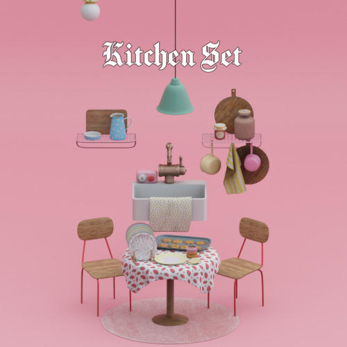 mechtasims:Kitchen Set 22 new meshes and all Base Game Compatible! I hope you enjoy and as always, l