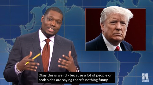 benhargrieves:SNL saw people saying we shouldn’t joke about Trump right now and said, “Noted. Here’s