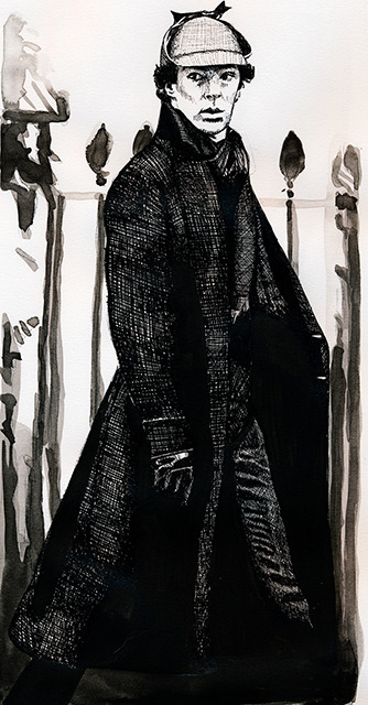 lunadax: Last year’s inktober drawing round up post. Sherlock, John, Martin and Gingerbatch in