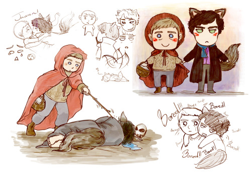 mydirtytinyroom: Redridinghood!Jawn and BadWolf!Sherlock.