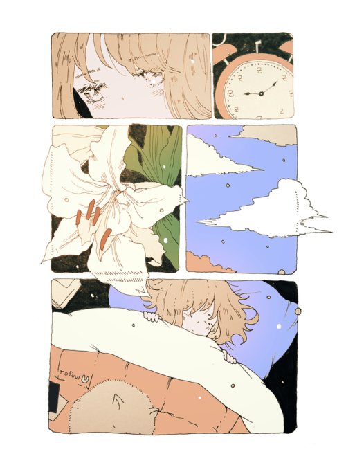 tofuvi:sleeping in.