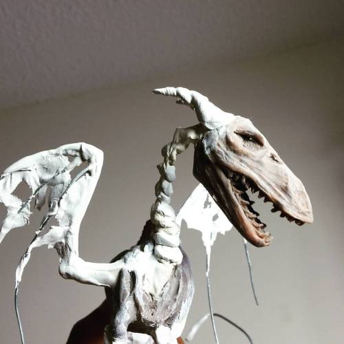 Skeleton dragon sculpture is coming along&hellip;  #sculpture #crafts #art #polymerclay #handmad