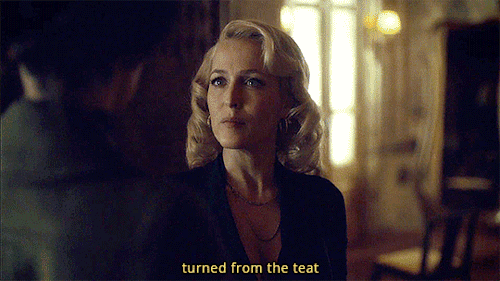 existingcharactersdiehorribly:How does he inspire such devotion?Gillian Anderson as Bedelia du Mauri