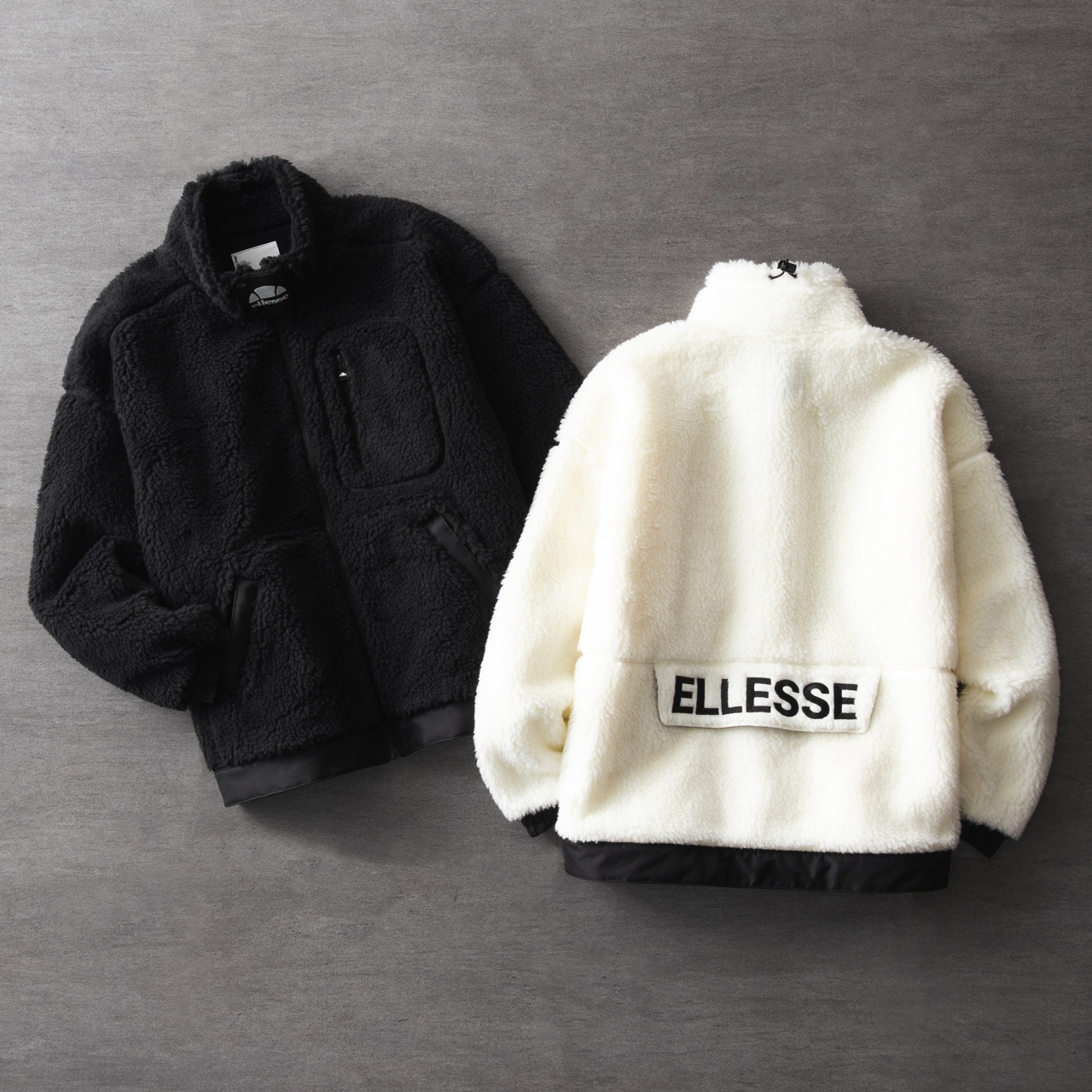 90's ellesse エレッセ　ロゴ刺繍　肉厚　フリースジャケット