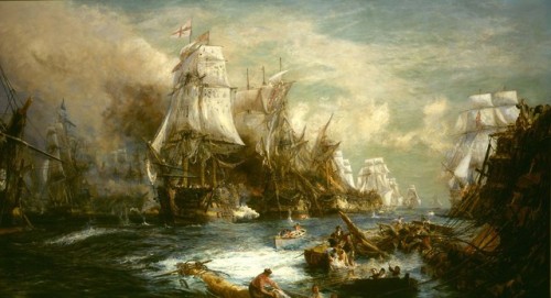 ltwilliammowett: The Battle of Trafalgar, 2.30 P.M. by W L Wyllie (1851-1931)