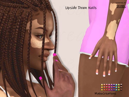 mahocreations: Upside Down French Nails basegamemesh edit9 colors - 3 skin colors (light, middle, d