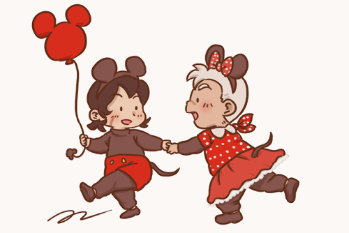jlsdrawings:  Mickey &amp; Minnie Sheith for @goldentruth813! Thank you for the work!  ★ ★ ★✨ &n
