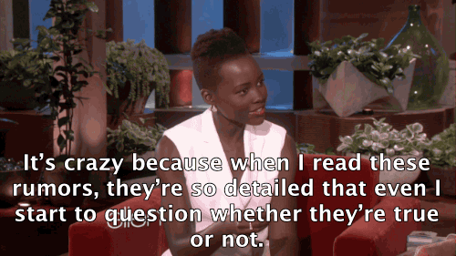 ellendegeneres:Lupita Nyong’o talks about how strange the rumors about her are. Ellen can relate.