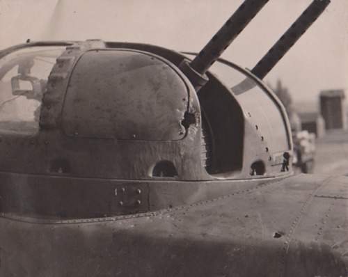 usaac-official:“A 20mm cannon shell entered the top turret, hit the armor plate on back of my seat a
