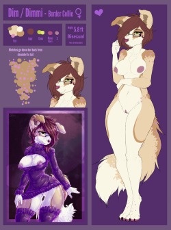 dimwitdog:  This has been sitting in my drafts forever.Low quality reference sheet of my mutt that I would like to draw more.She is the first character I’ve made that I actually like lol