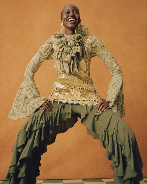 Adut Akech for American Vogue (2020)by Nadine Ijewere