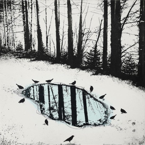 womansart: The puddle batherscontemporary Glasgow artist and printmaker Fiona Watson  #WOMENSAR