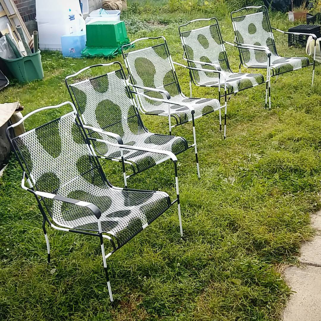 Things are getting more moolicious at Dairy Delight. Just painted a bunch of chairs
