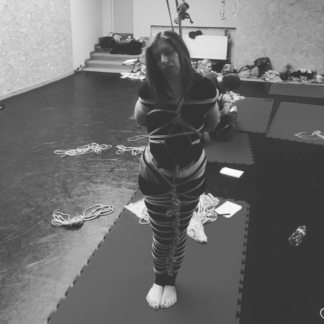 strictly-nawa-kitsune:  Some snapshots of working sessions during Kinbaku Luxuria