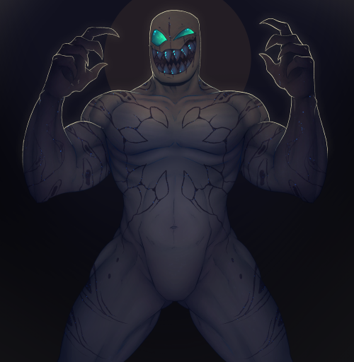 the-noisemaker:It’s him! My nasty nasty man!!! Aka Purge the symbiote aka the symbiote who prefers to eat teeth over brains. He got a good redesign since I made him back in 2018. Now he’s more deep sea sharky~ #symbiote#purge#venom #GOD  he looks good  #I want to offer up my teeth as tribute for a hug please