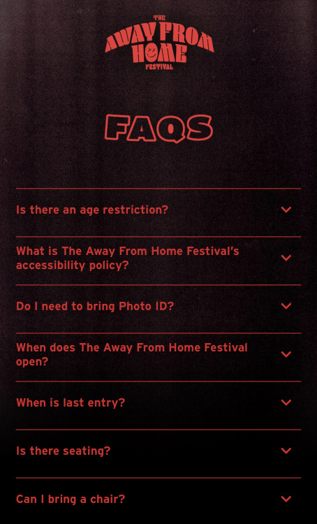 hlupdate: The Away From Home Festival website has been updated with info and a faq for this years fe