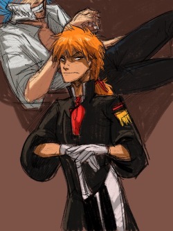 blackonthepiano:  So I guess the lore for this shit is that Ichigo is the bodyguard for this piece of shit heir to the throne.