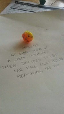 jumpingjacktrash:  karsinspace:  sirenknights:  Dice Shaming  I felt bad for the dead d6. That doesn’t make any sense.  The D6 has no feelings.  that last one: all my dice ever. 