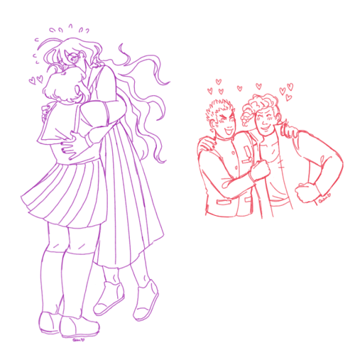 danganronpa ship time! i think i was gonna draw something like this for valentines day but, well,any