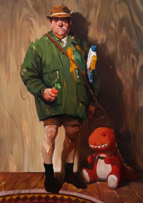 grundoonmgnx:Yong-chul Kim (South Korean, b. 1982)  Rabbit Hunter, 2021Oil on canvas,   180x120cm 