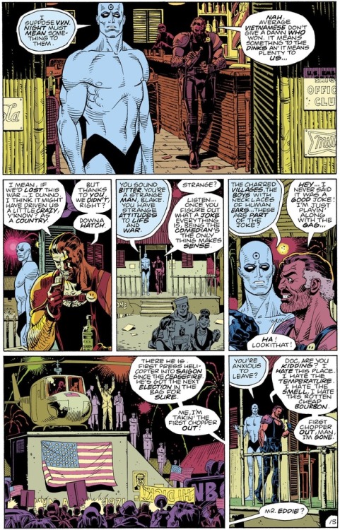 panels-of-interest: Comedian vs. Dr. Manhattan.[from Watchmen (1986) #2]