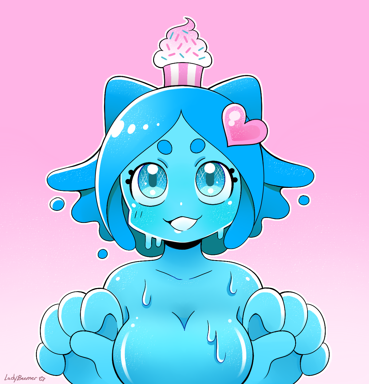 ladybeemer:  Just a random slime girl character design. I like how she turned out!