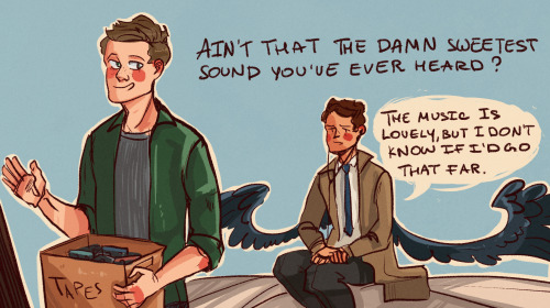 sketchydean:Cas is a sap, Dean not-so-secretly enjoys it. for the anon who wanted Dean and Cas 
