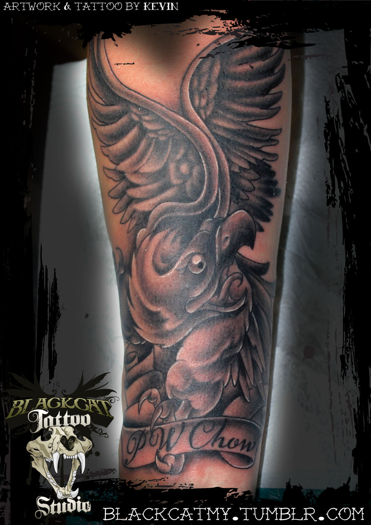 Black Cat Tattoo Studio, Malaysia — Eagle Tattoo on Forearm by Kevin M