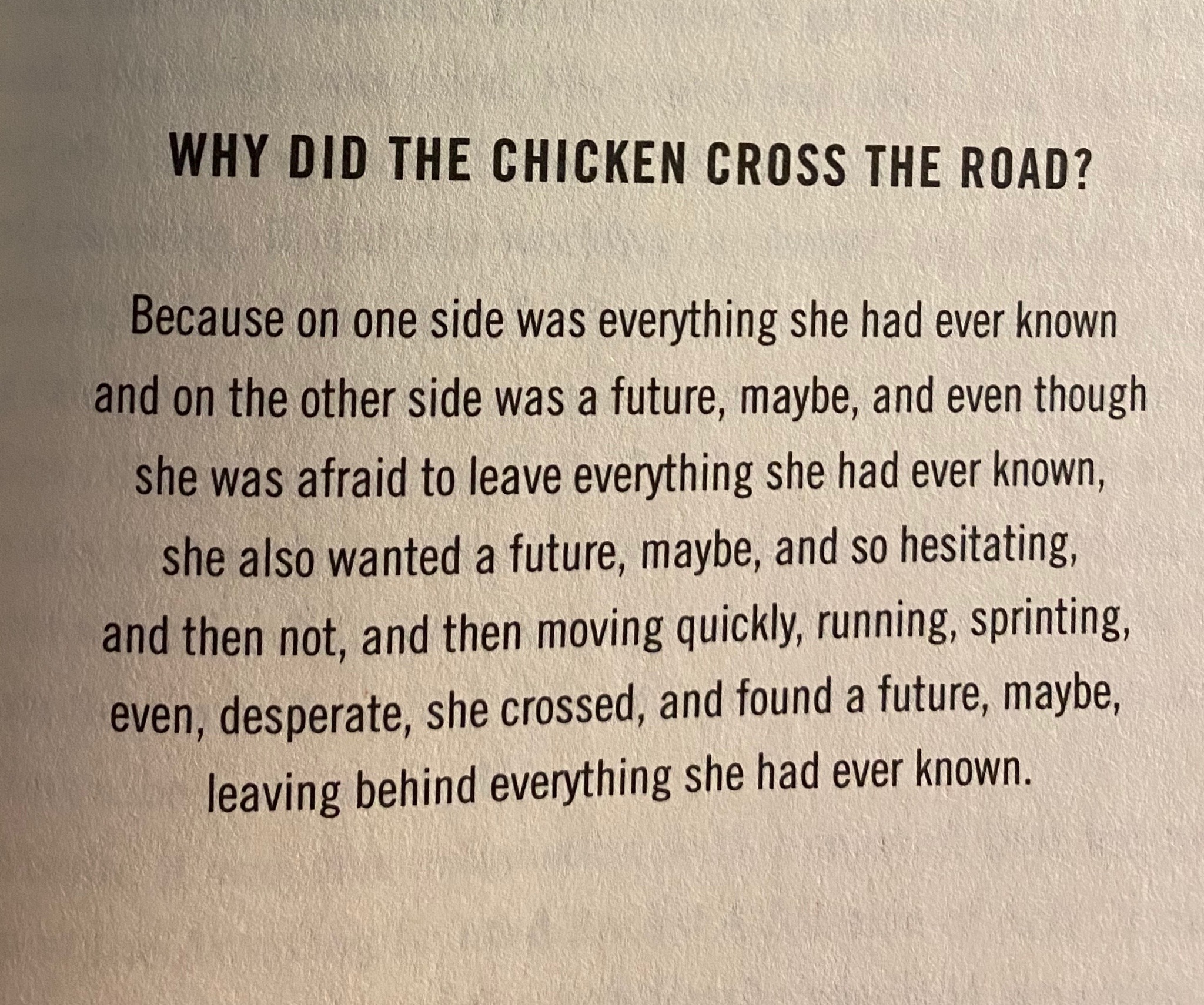 torsamors:Why did the chicken cross the road?