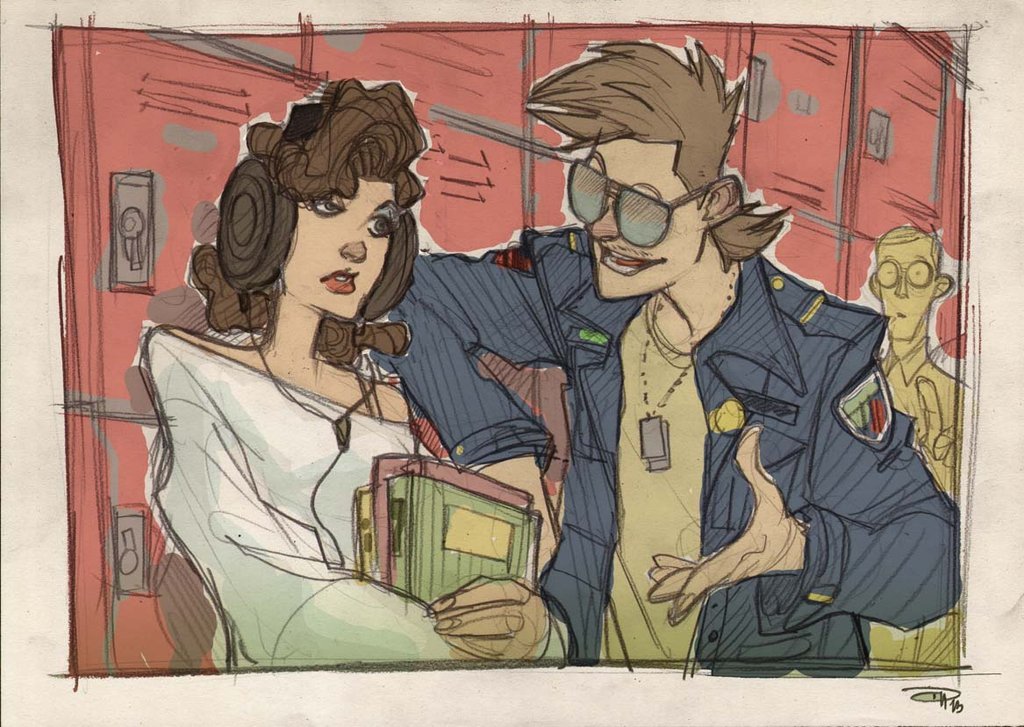 arkhane:  Star Wars 80s High School: Luke Binary Sunset, Leia message, Vader, Leia