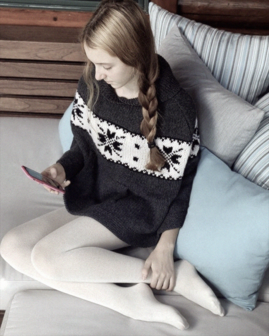 Knitted Wool Sweater And White Wool Tights Tumblr Pics