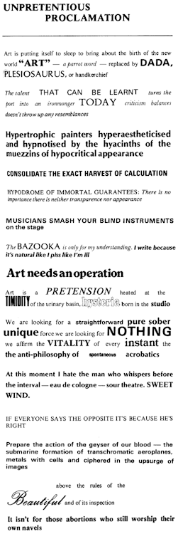 Sex surrealist-phantoms: - Tristan Tzara, Unpretentious pictures