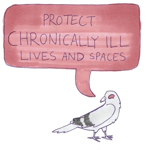 qcrip:incendavery:flock together; love each other (part 3)(more protest pigeons)[image desc: 2 drawi