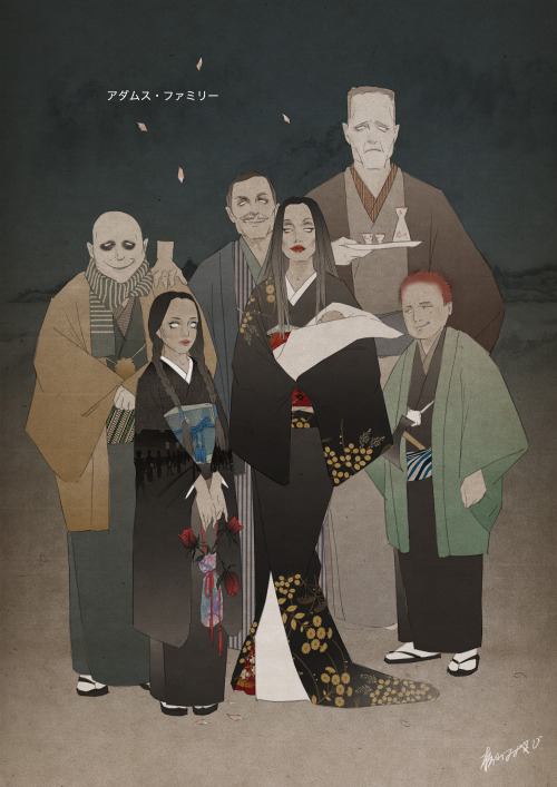 matsuyamamiyabi: The addamsfamily in kimonos. Follow me on Instagram ｜ weibo