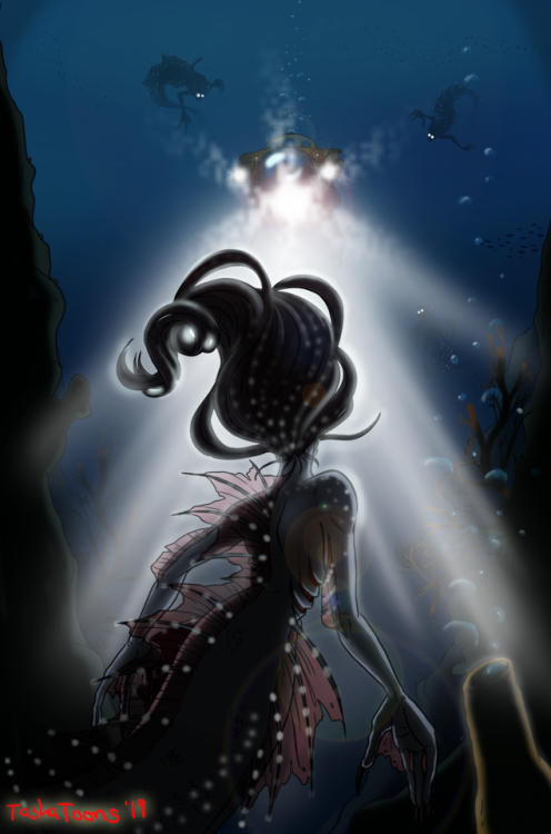 tashatoons:The submersible scene from Into The Drowning Deep <3 Watch out behind you. 