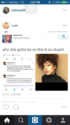 dailydoseofmo:  blackhaiirstyles:  malcolmxing:  melaninhoe:  Confused? How is she stupid?  She’s not, she just decided to have a mind of her own &amp; challenge her fellow Black Americans intellectually &amp; that intimidates the feeble minded.  she’s