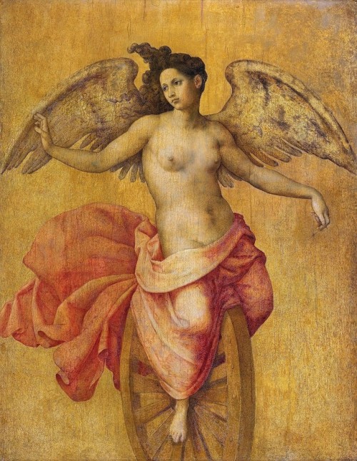 twirld: Winged Personification of Fortuna on a Wheel (ca. 1550) Florentine School