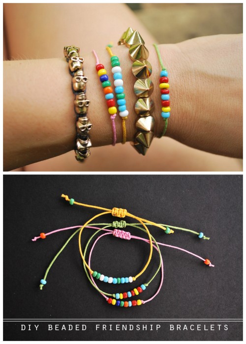DIY Easy Sliding Knot Closure Beaded Friendship Bracelet Tutorial from Oh So Pretty here. For pages 